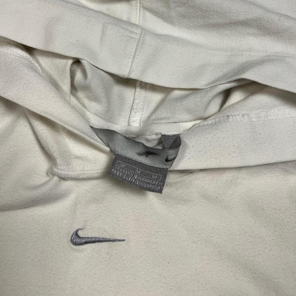 Nike Hooded Tee Women White Embroidered Center Swoosh Long Sleeve Hoodie M
